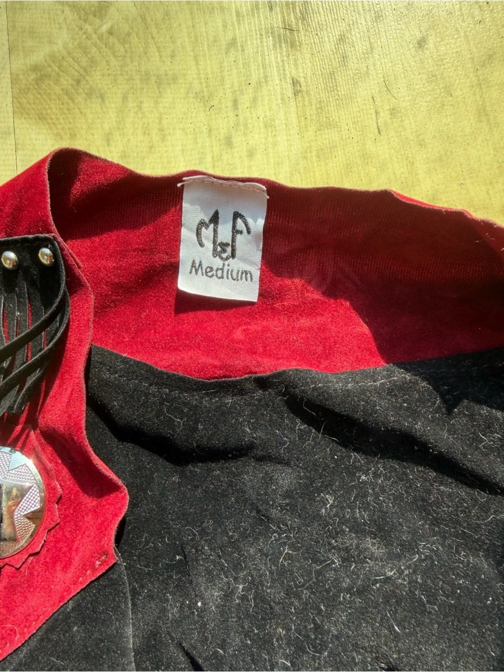 Kids Black and Red Western-Inspired Costume Overalls